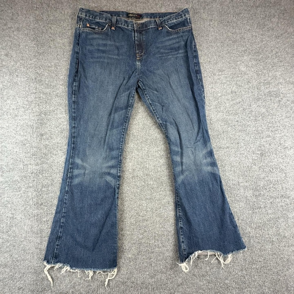American Eagle Outfitters Jeans Womens 18 Long High Rise Flare Distressed Denim